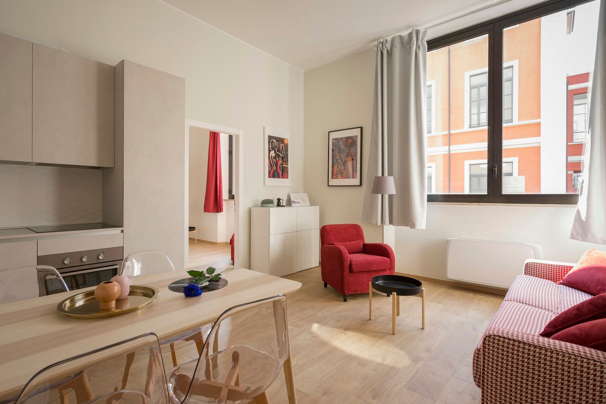 Stylishly furnished short-let apartment bedroom